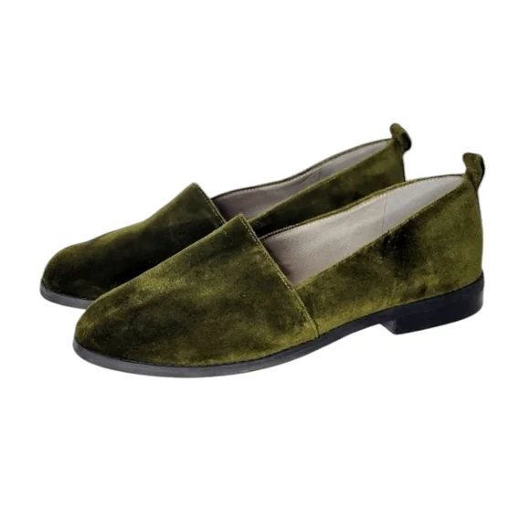 Eileen Fisher Demi 3 Velvet Loafers Olive‎ Green Women's Size 7.5 - Picture 9 of 9